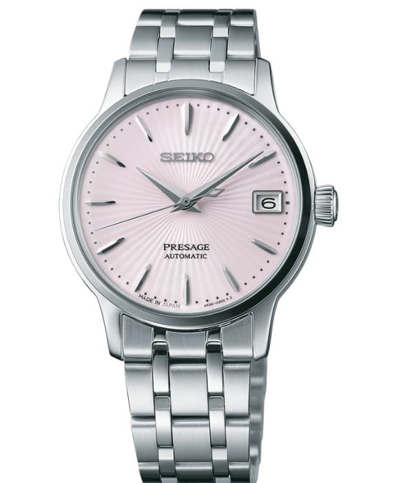 Seiko Women Presage Automatic Pink Dial Stainless Steel Watch SRP839