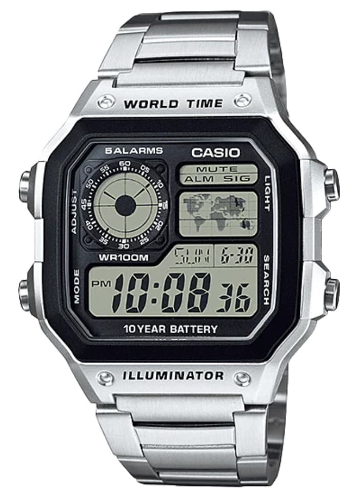 Casio World Time Digital Watch AE-1200WHD-1AV A