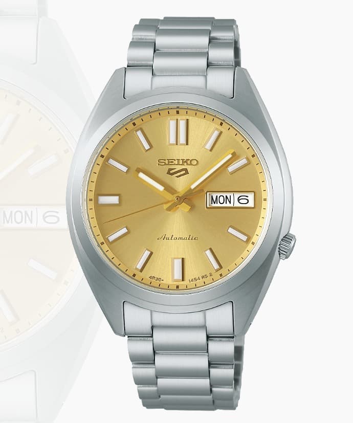 Seiko 5 Sports SNXS Series SRPL59 Gold Dial Automatic Steel Watch
