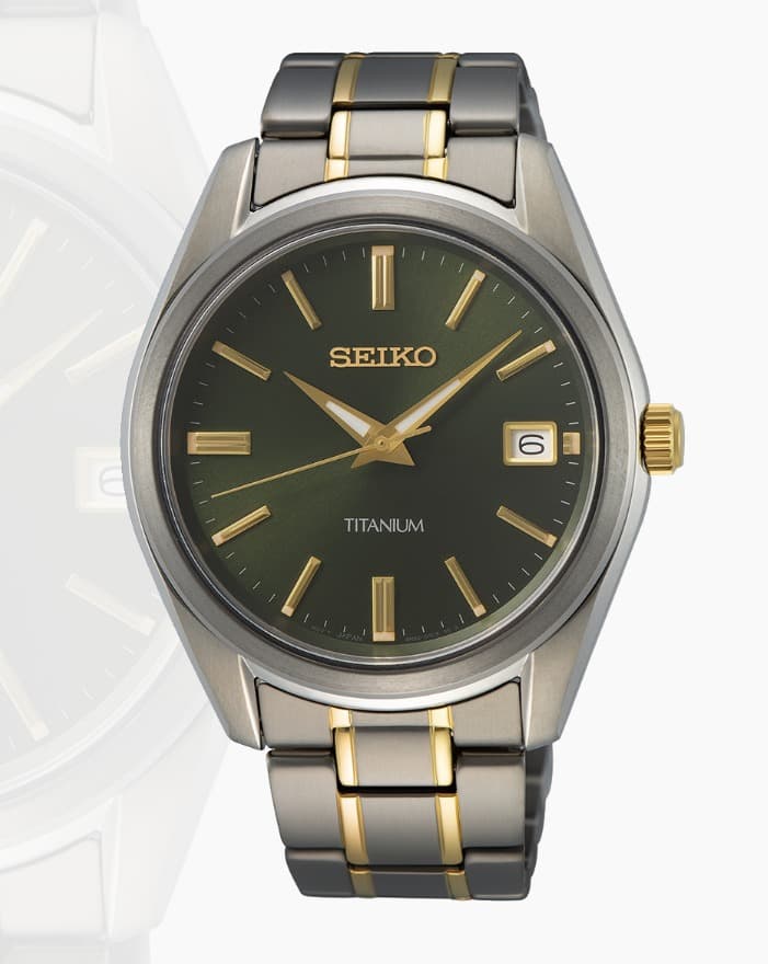 Seiko Sapphire Crystal Quartz Titanium Watch SUR377