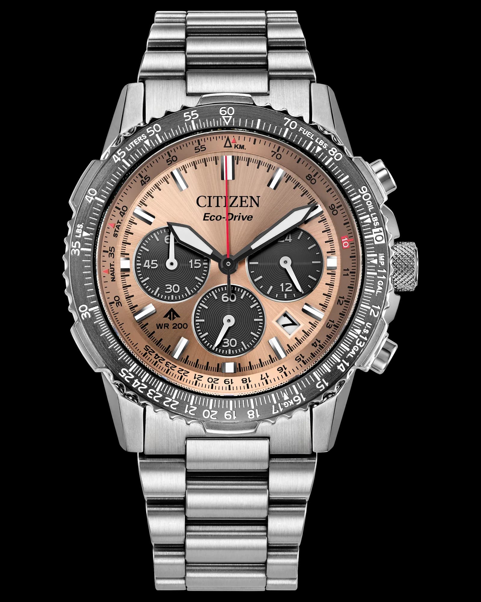 Promaster Navihawk salmon diamond steel bracelet