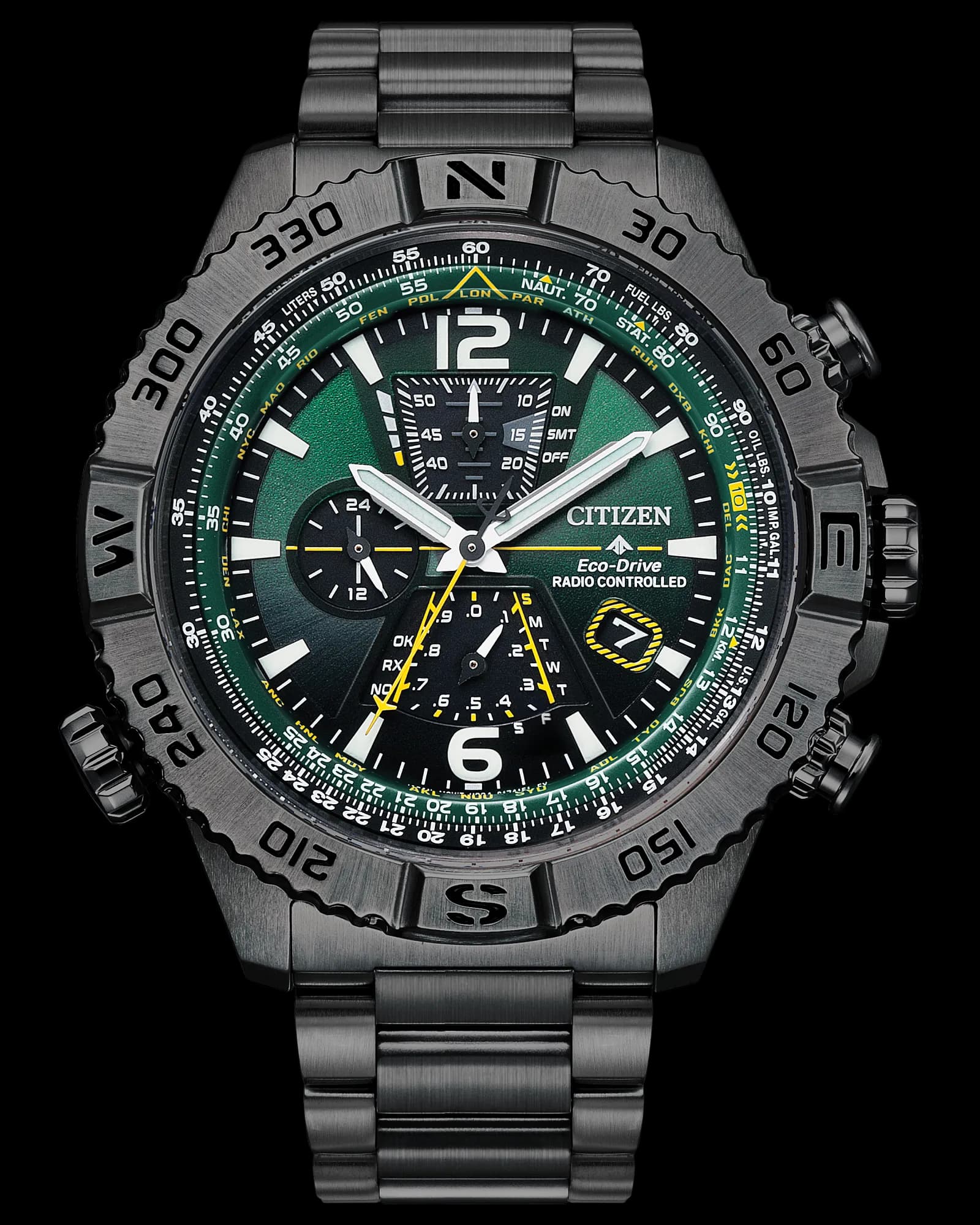 Citizen Promaster Navihawk A-T Green Gradient Dial Chronograph